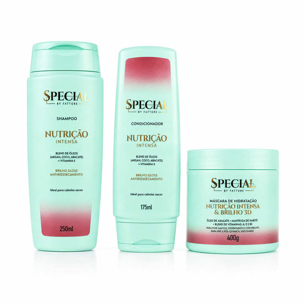 Kit Completo Nutrição Intensa - Shampoo + Condicionador + Máscara Special By Fattore
