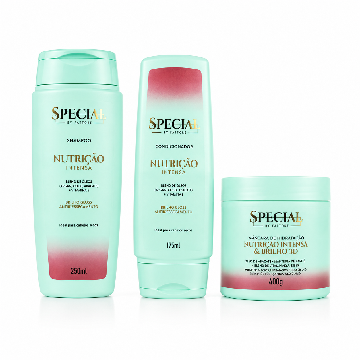 Kit Completo Nutrição Intensa - Shampoo + Condicionador + Máscara Special By Fattore