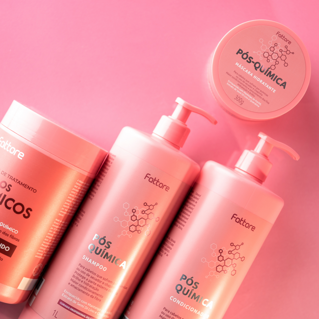 Fattore Kit Pós Química - Shampoo 1L + Condicionador 1L + Máscara 1KG