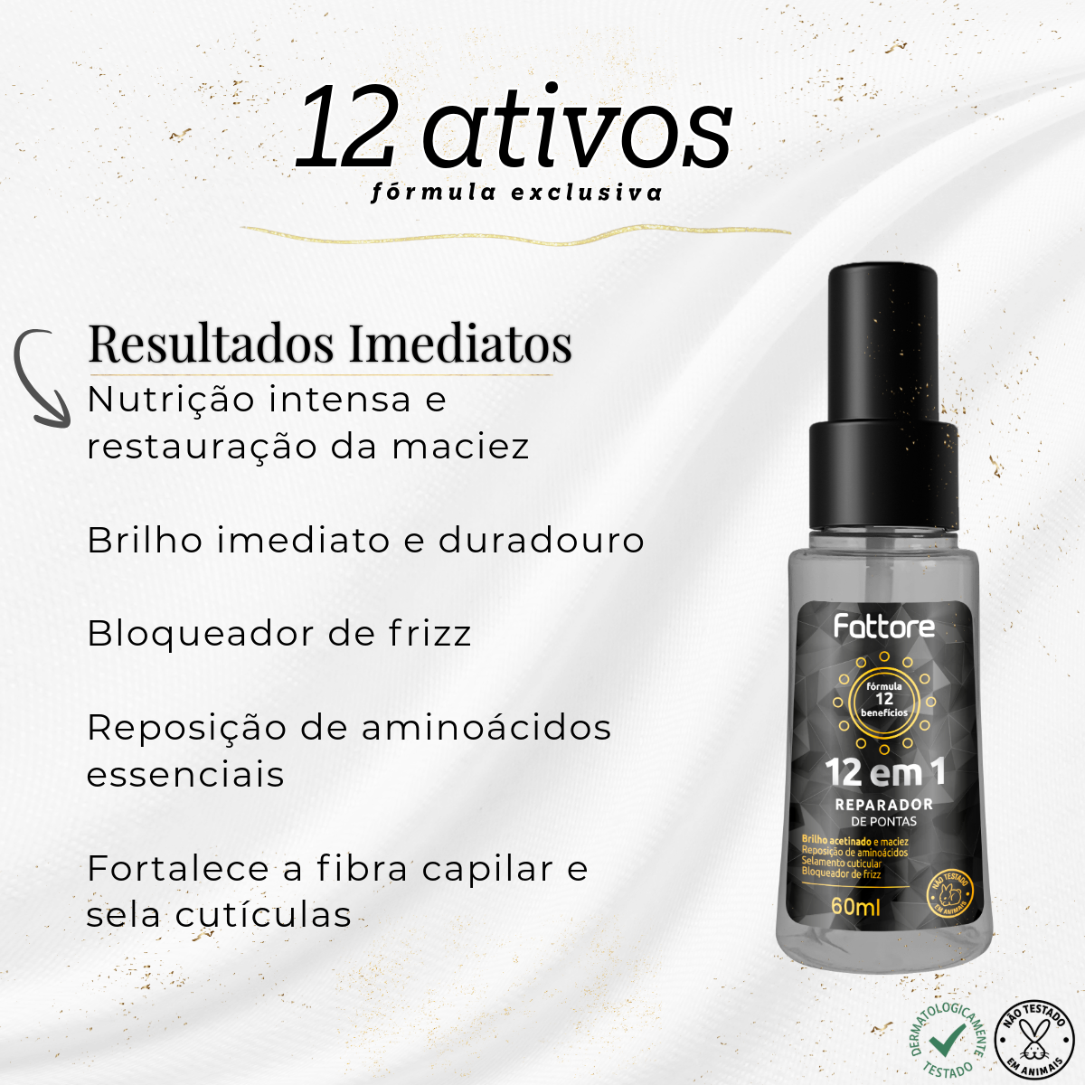 Fattore Reparador de Pontas Fattore 12 em 1 – Selagem e Anti-Frizz 70ml