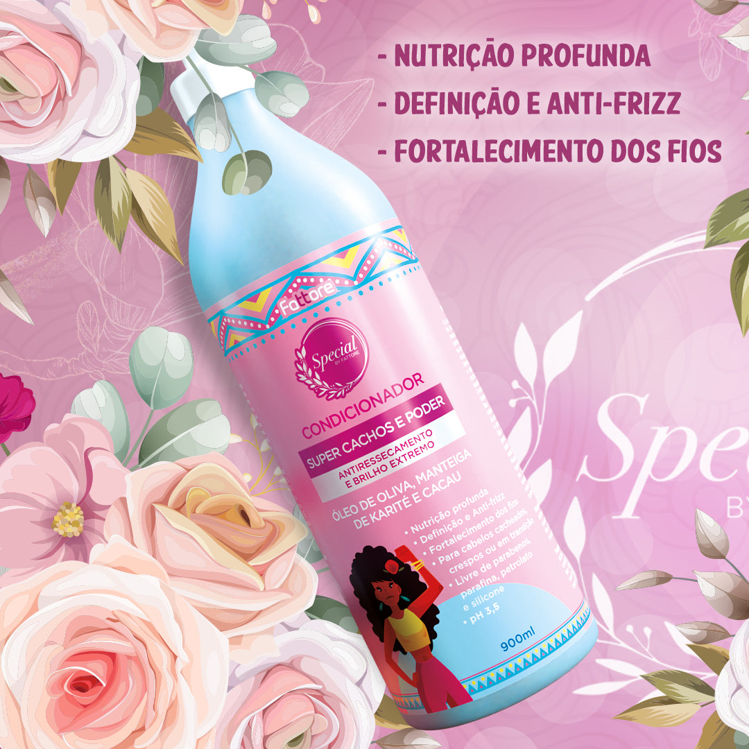Kit Super Cachos Special By Fattore Shampoo 900ml + Condicionador 900ml
