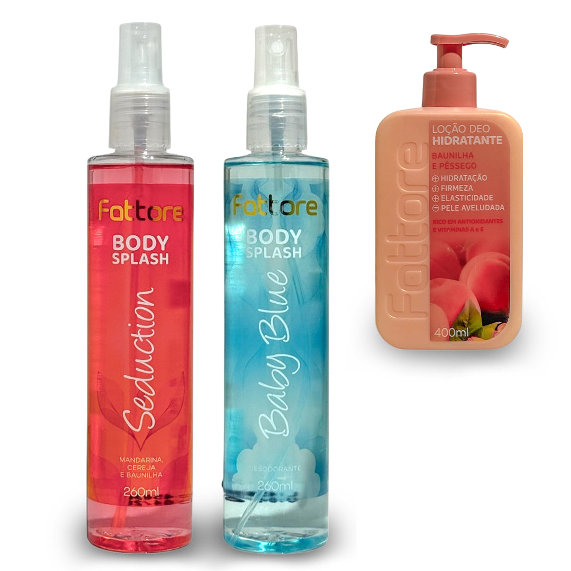 Kit 2 Body splash - Baby Blue e Seduction + Hidratante