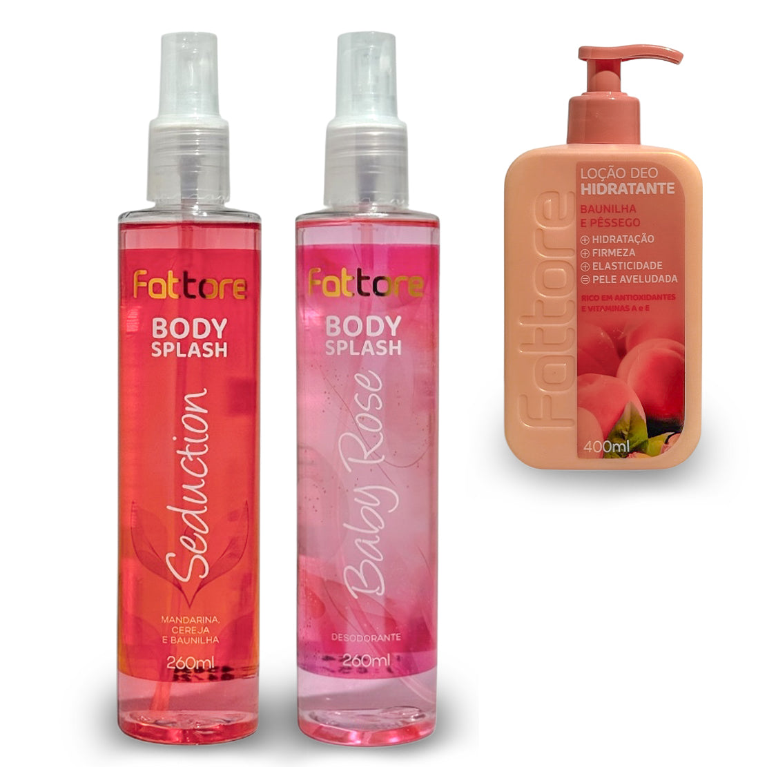 Kit 2 Body splash - Baby Rose e Seduction + Hidratante