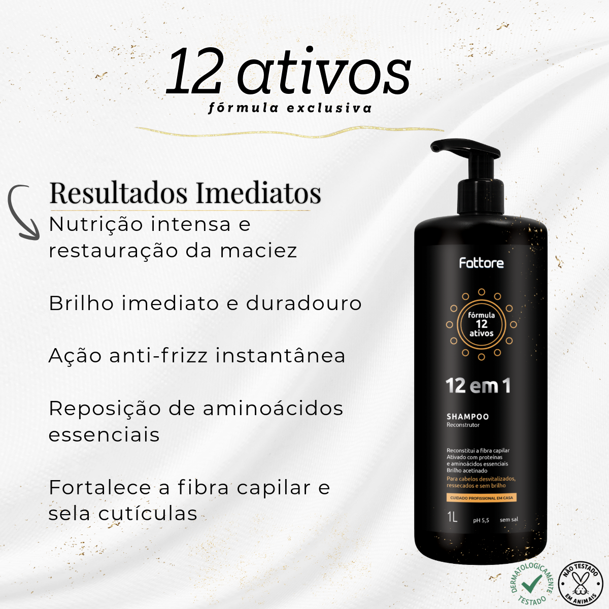 Fattore Shampoo Reconstrutor 12 em 1 Reconstrução Profunda – 1 Litro