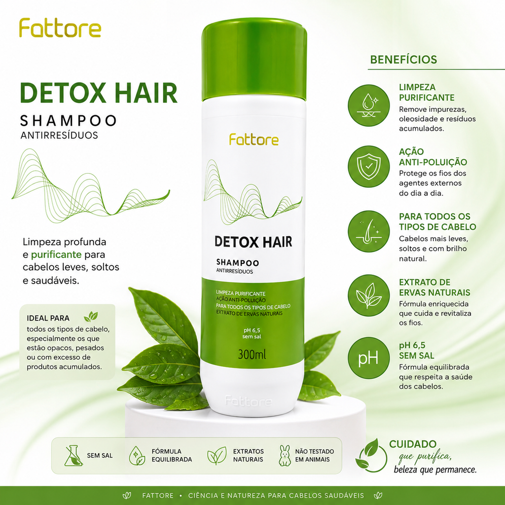 Fattore Shampoo Antirresíduos Detox Hair - 300ml