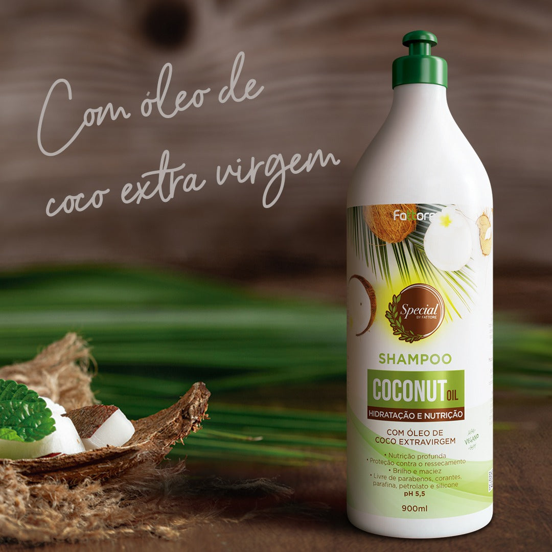 Kit Óleo de Coco Special By Fattore Shampoo 900ml + Condicionador 900ml